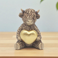 Highland Cow With Golden Heart