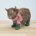 Highland Cow With Green Wellies - Large