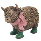 Highland Cow With Green Wellies - Large