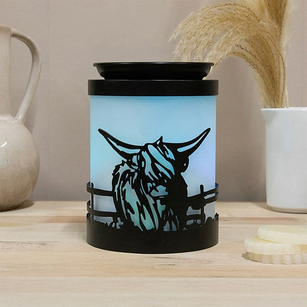 Shiloute Northern Lights Colour Changing Highland Cow Wax Warmer Oil Burner Aroma Lamp