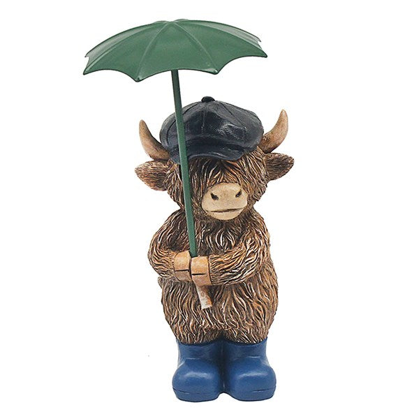Fred Highland Cow With Umbrella