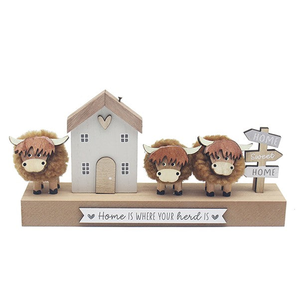 Highland Cow House - Home Is Where Your Heard Is
