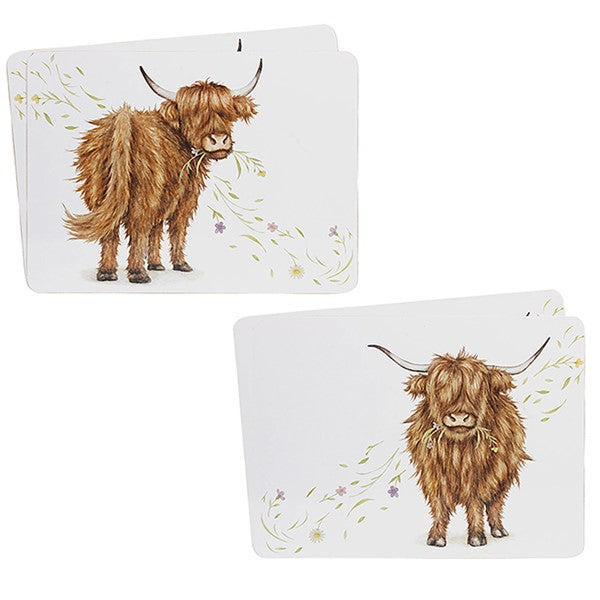 Clemency Bunn Highland Cow Placemats Set of 4