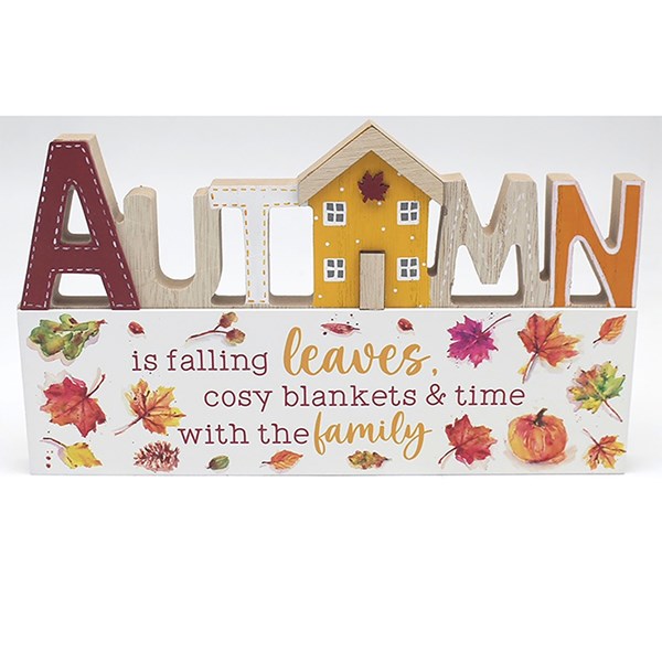 Autumn Leaves Family Standing Plaque