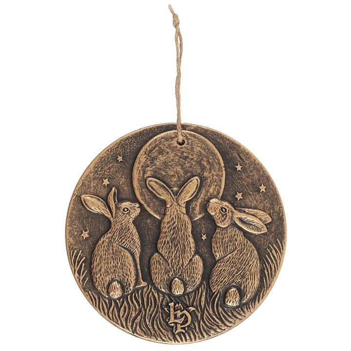 Moon Shadows Bronze Hare Garden Plaque
