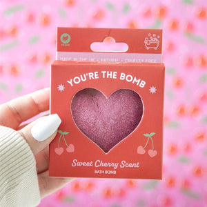 You're The Bomb Cherry Heart Bath Bomb