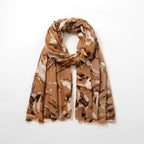 Eco Style - Leaves Scarf - Beige