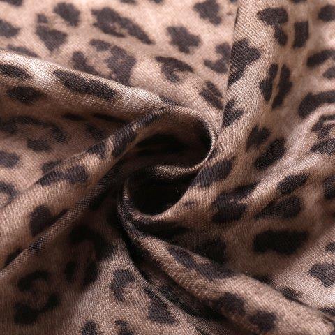 Leopard Print Scarf - Beige
