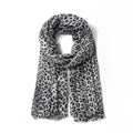 Leopard Print Scarf - Grey
