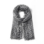Leopard Print Scarf - Grey