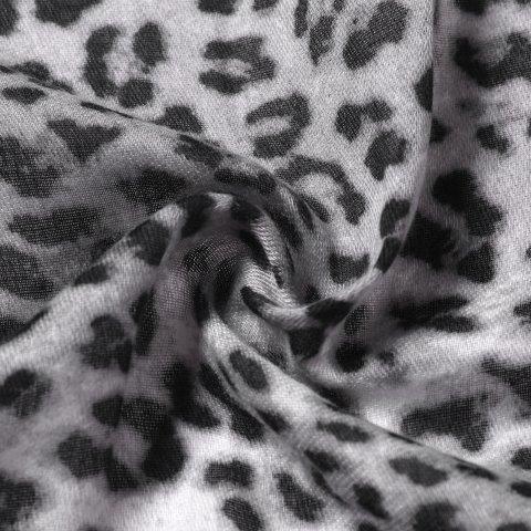 Leopard Print Scarf - Grey