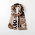 Eco Style - Leopard & Zebra Scarf - Beige