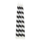 Set of 3 Back Candy Striped Taper Candles