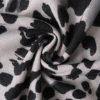 Medium Leopard Print Scarf – Black - 20% Wool