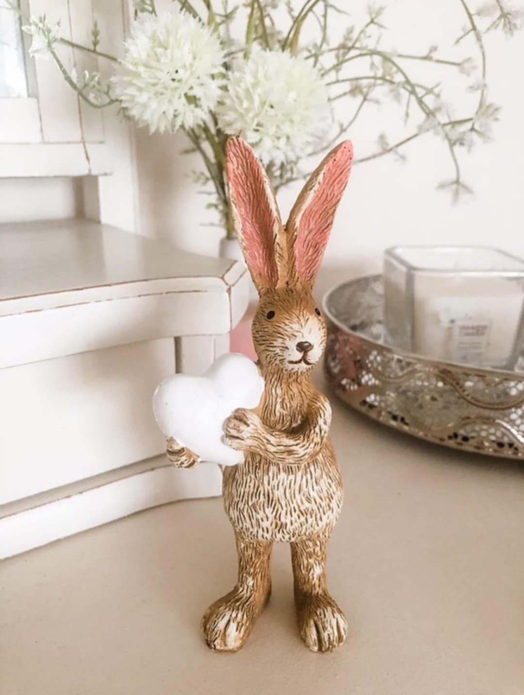 Sophie the Rabbit - Holding a White Heart