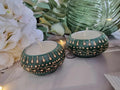 Moroccan Green T-Light Holders - Set of 2