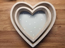 Load image into Gallery viewer, Wooden Heart Trays - Pair
