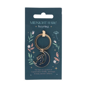 Midnight Hare Metal Keyring