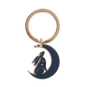 Midnight Hare Metal Keyring