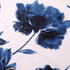 Flowers In Glitter Scarf - Blue