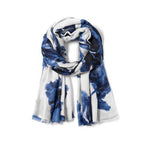 Flowers In Glitter Scarf - Blue