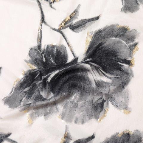 Flowers In Glitter Scarf - Cream