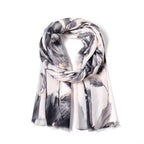 Flowers In Glitter Scarf - Cream