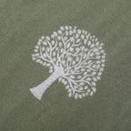 Cashmere Tree Of Life Scarf - Olive/Grey