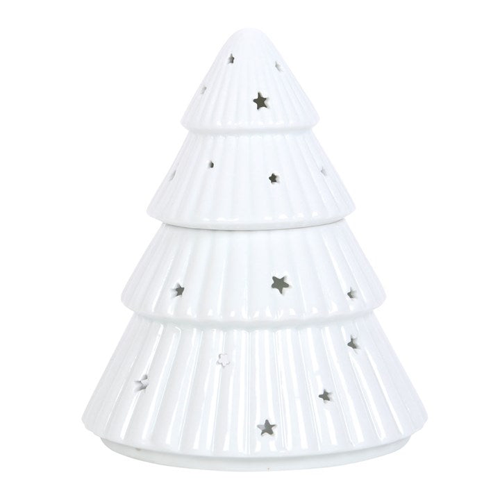 White Christmas Tree Oil Burner Wax Warmer