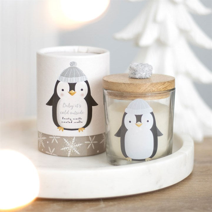 Vegan Frosty Vanilla Penguin Candle