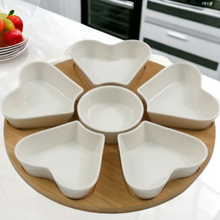 Load image into Gallery viewer, Lazy Susan Style Tapas Set - Heart Dishes - Large
