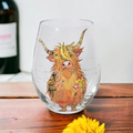 Highland Cow Stemless Glass