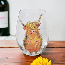 Load image into Gallery viewer, Highland Cow Stemless Glass

