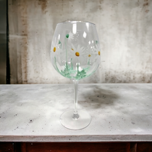 Load image into Gallery viewer, Daisy Hand Painted Wine Glass
