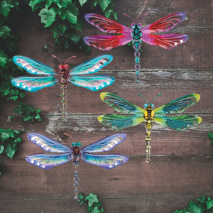 Garden Wall Art - Metallic Dragonflies - Large
