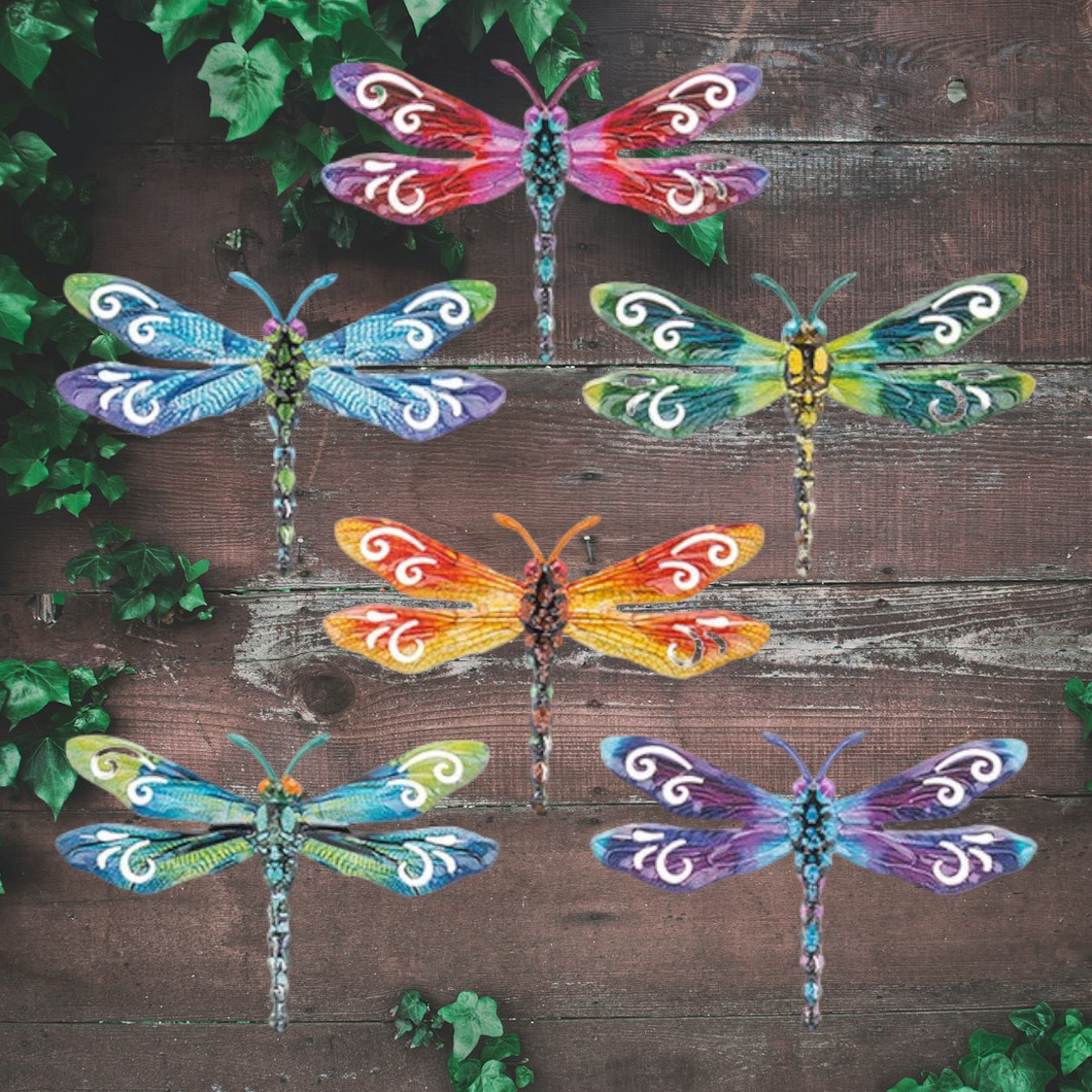 Garden Wall Art - Metallic Dragonflies - Small