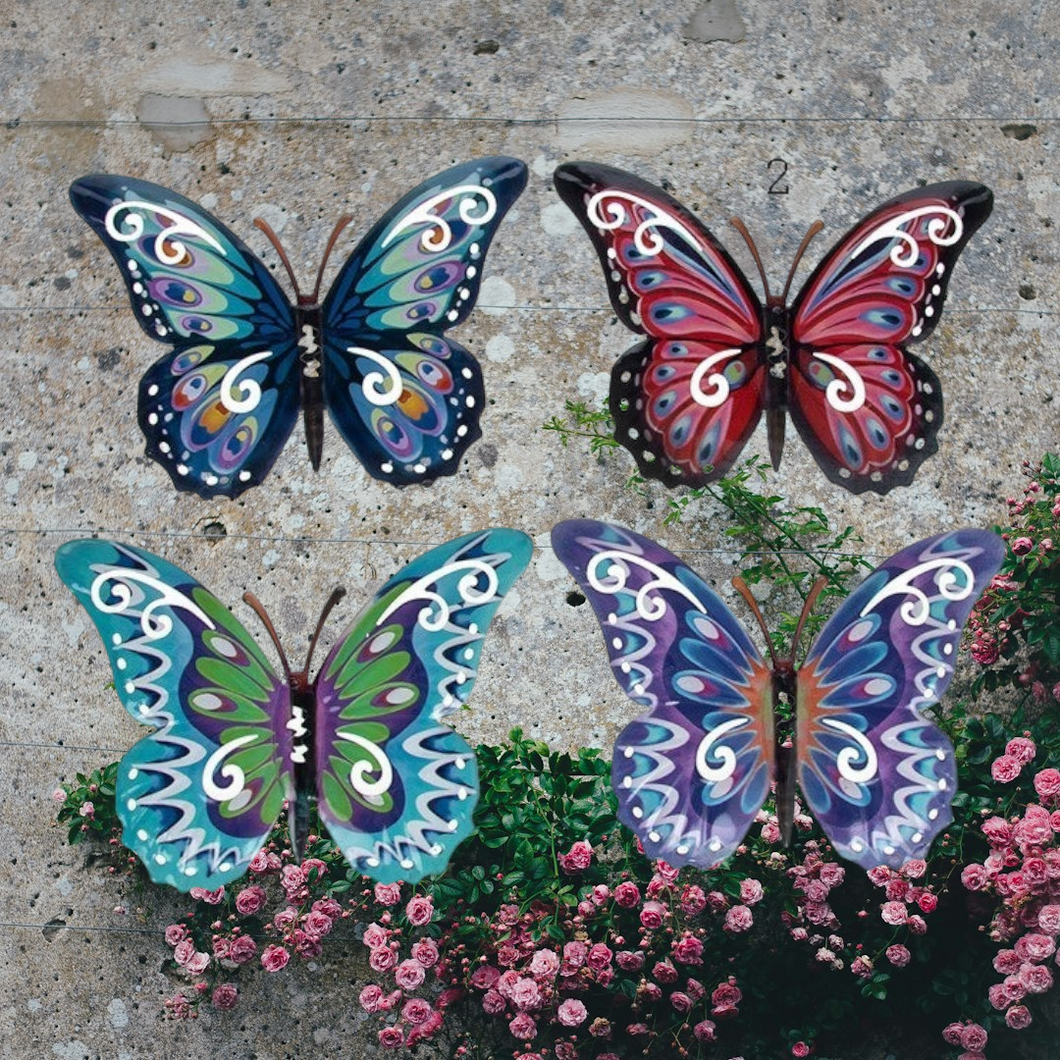 Garden Wall Art - Metallic Butterflies - Medium