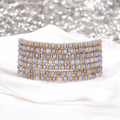 Venus Crystal Elasticated Bracelet - Gold & Grey