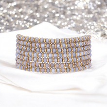 Load image into Gallery viewer, Venus Crystal Elasticated Bracelet - Gold &amp; Grey
