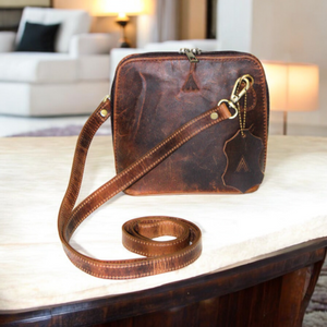 Vintage Leather Clutch / Cross Body Bag - Brown