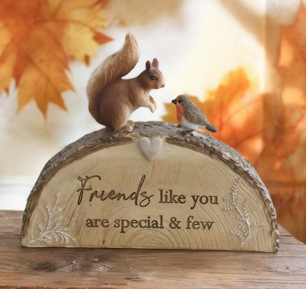 Autumn Woodland Squirrel & Robin - Friends