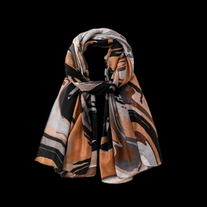 Eco Style - Abstract Print Scarf - Black