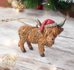 Highland Cow Tree Decorations