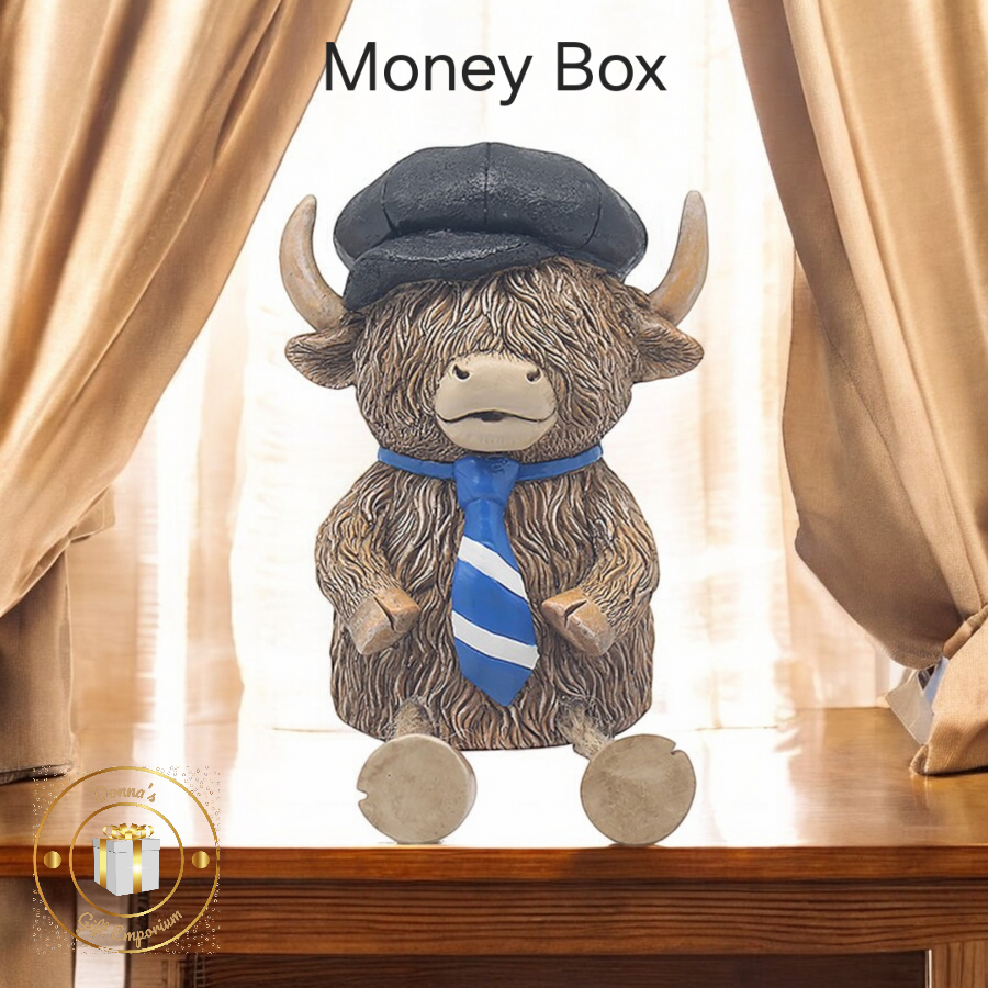 Highland Cow With Flat Cap - Money Bank PRE-ORDER