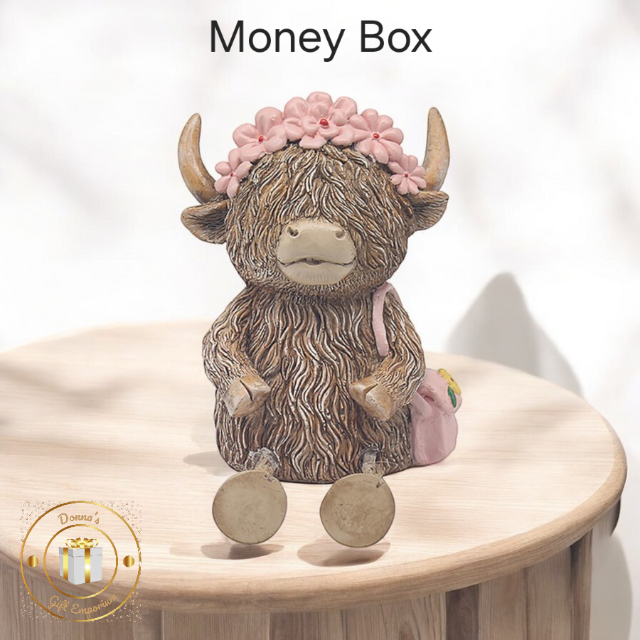 Highland Cow With Handbag- Money Bank PRE-ORDER