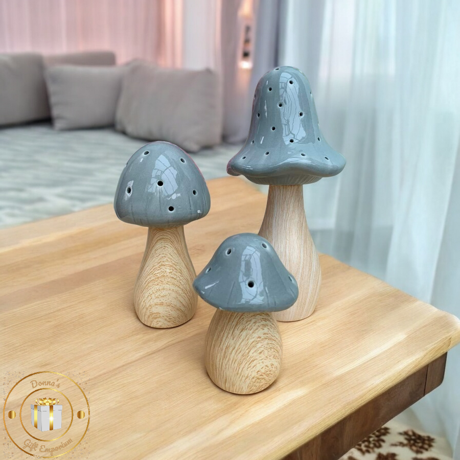 LED Mushroom Lamps ~ Grey