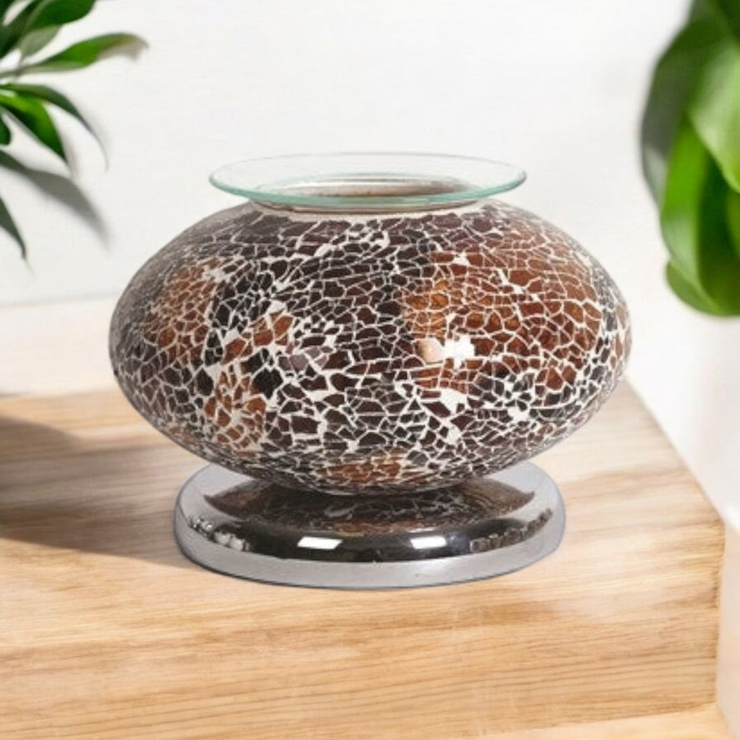 Touch Lamp - Plug In Wax Melt Burner - Natural Earth Mosaic