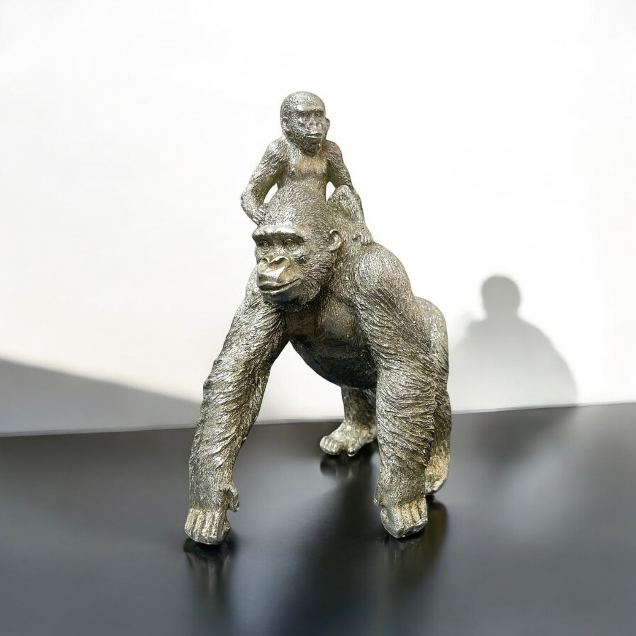 Silver Gorilla With Baby