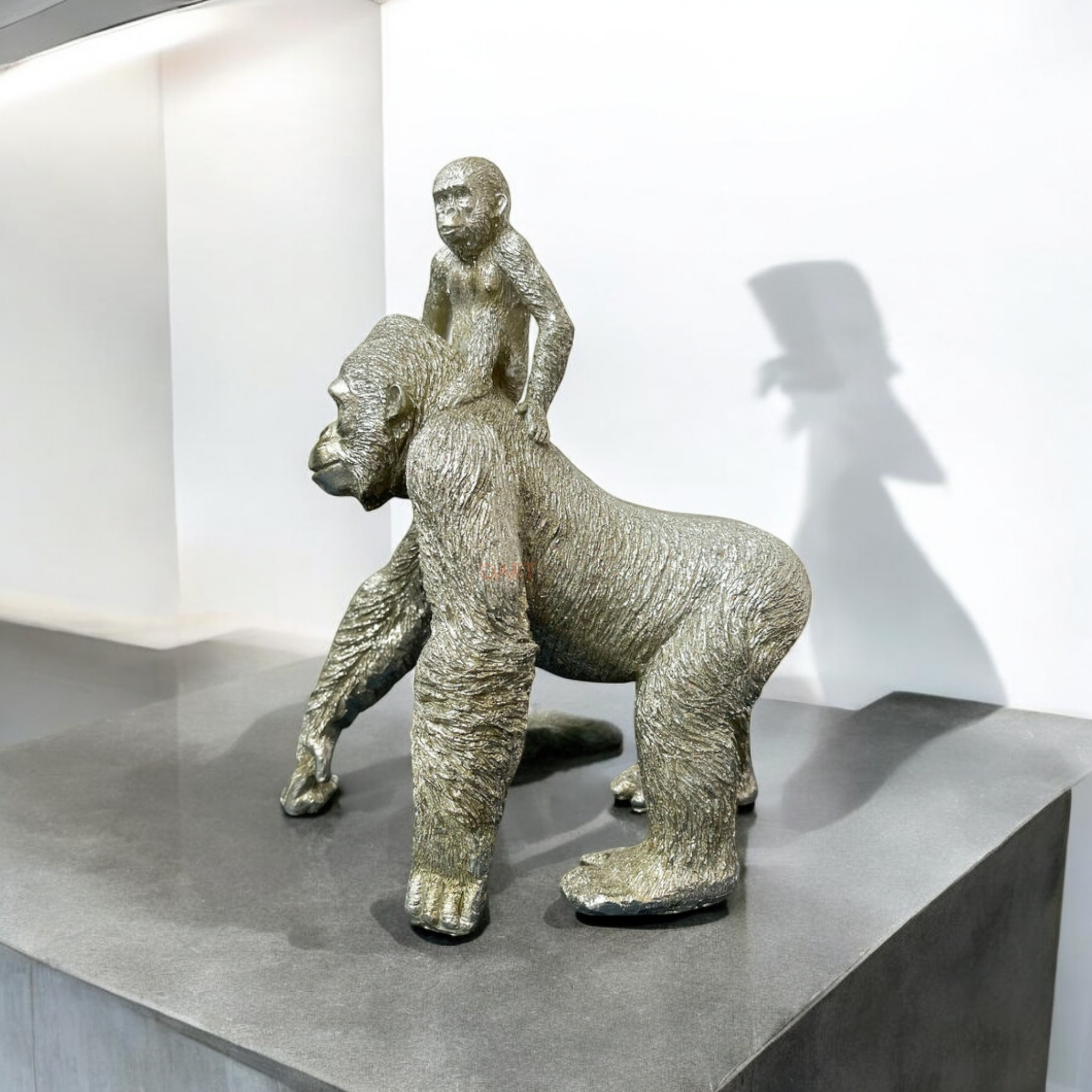 Silver Gorilla With Baby