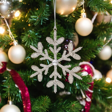 Load image into Gallery viewer, Beaded Snowflake Christmas Tree Hanger
